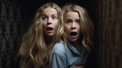 две девушки страшно смотрят в коридор, движущиеся страшные картинки фон  картинки и Фото для бесплатной загрузки
