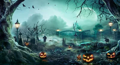 Страшные обои хеллоуина с высекаенными тыквами и страшные летучие мыши  Иллюстрация вектора - иллюстрации насчитывающей партия, старо: 115699601