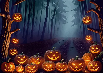 страшный лес хэллоуина, Хэллоуин, лес, тыквы фон картинки и Фото для  бесплатной загрузки