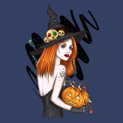 Мультяшная аватарка для девушек ведьма на Хэллоуин