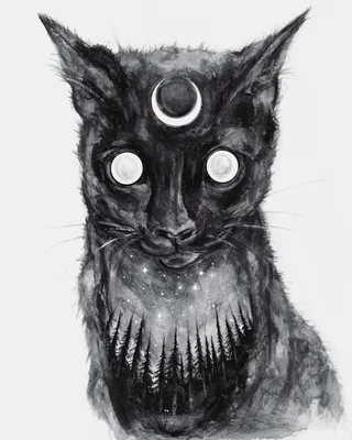 Страшный черный мультяшный кот - 71 фото