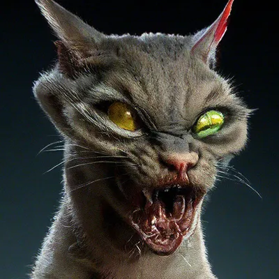 Страшная кошка мутант» — создано в Шедевруме