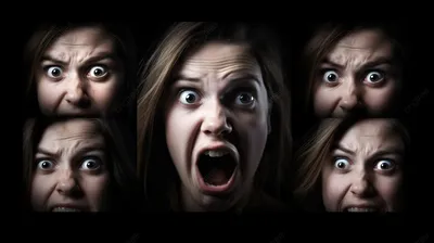 четыре женских лица со страшными выражениями на темном фоне, страшные  картинки с лицами, страшный, лицо фон картинки и Фото для бесплатной  загрузки