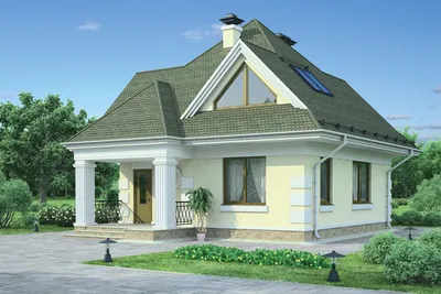 Проект дома с мансардой из газобетона в стиле Барнхаус