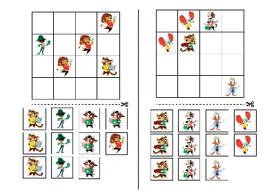 Судоку для детей — распечатать детские судоку с картинками и цифрами