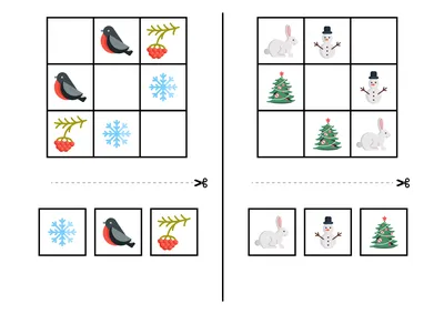 Судоку для детей — распечатать детские судоку с картинками и цифрами