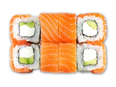 Роллы Филадельфия Sake с Лососем, Сливочным Сыром и Авокадо - купить на  сайте Sushi-Point Киев