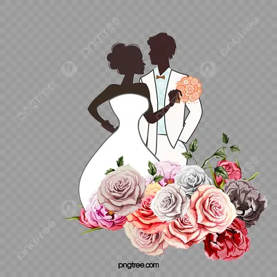 Силуэт жениха и невесты, фон, свадебные приглашения, вектор  Stock-Illustration | Adobe Stock