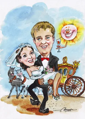 Шарж свадебный на мотоцикле | Карикатура, Свадебный, Влюбленные