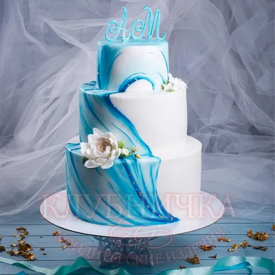Свадебный торт двух-ярусный #13 купить, заказать с доставкой по Саратову и  Энгельсу - кондитерская Ваниль КорицА
