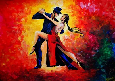 Картинка танцует Tango два девушка Рисованные 640x960