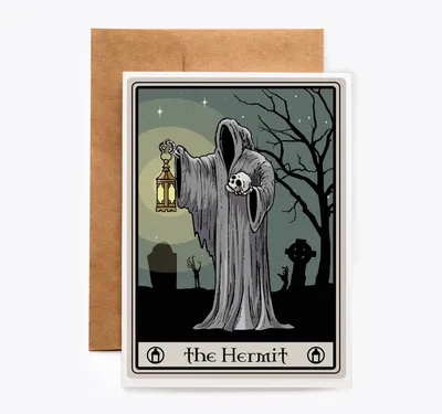 The Hermit Tarot Card – Spooky Cat Press