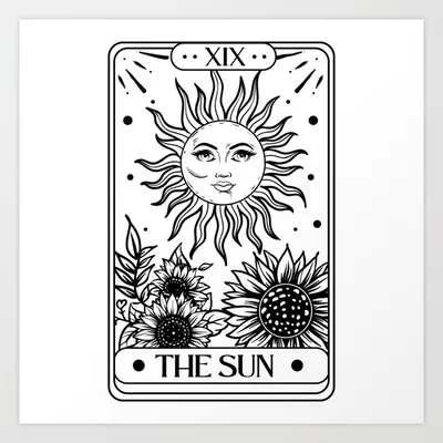 Tarot Card Sun Art Print by You Effect | Society6