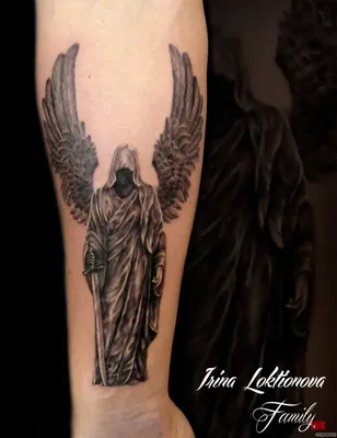 Изображение татуировки ангела на руке: высокое разрешение