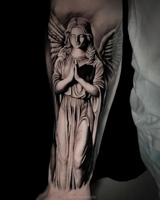 Фото татуировки ангела на руке: WebP формат, бесплатно