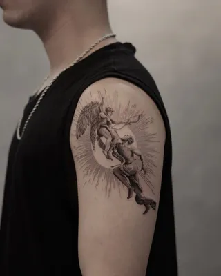 Фотография татуировки ангела на руке: скачать бесплатно в WebP формате