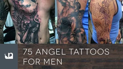 Фото татуировки ангела на руке: средний размер в PNG формате