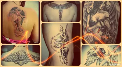 Фото татуировки ангела на руке в формате PNG