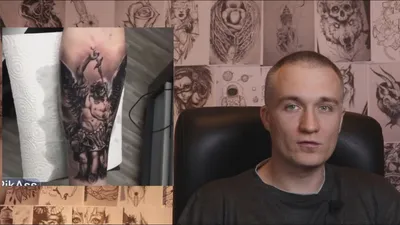 Татуировка ангела на руке в стиле биомеханики
