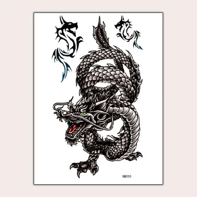 Картинка тату дракона на руке: яркий дизайн для вашей одежды