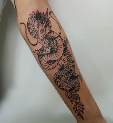 Caprice tattoo Временная переводная татуировка дракон