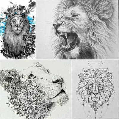 Тату лев - Тату Льва Эскизы - Примеры Эскизов для Татуировки Лев | Lion  tattoo meaning, Lion sketch, Lion tattoo sleeves