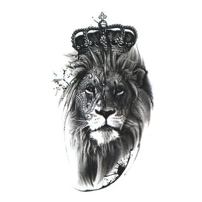 Водонепроницаемая Временная тату-наклейка с животным реалистичный эскиз  татуировки Корона Льва король боди арт рука поддельные тату для мужчин и  женщин | AliExpress