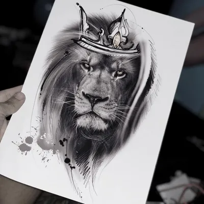 Тату эскиз лев с короной - фото и картинки abrakadabra.fun