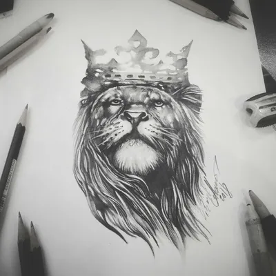 Свободный эскиз тату со львом от мастера Кирилл Веснин | Art of Pain
