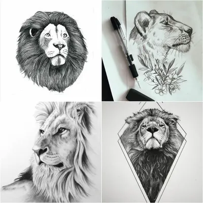 Примеры Эскизов для Татуировки Лев ☛ https://tattoo-ideas.ru #тату #татулев  #татудлядевушек #татудлямужчин #та… | Small lion tattoo, Lion tattoo  design, Lion tattoo