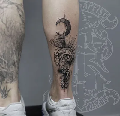 Тату на ноге | ANATOMY TATTOO STUDIO | Дзен