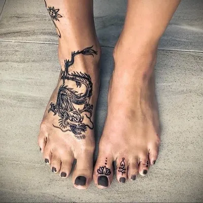 Тату на ноге | ANATOMY TATTOO STUDIO | Дзен