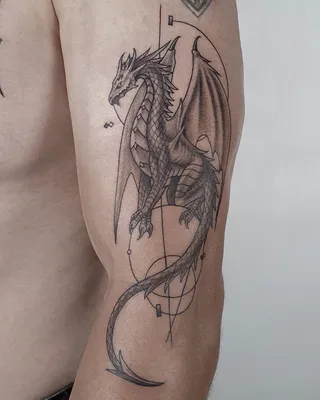 Фото тату на руке дракона в стиле японской традиции