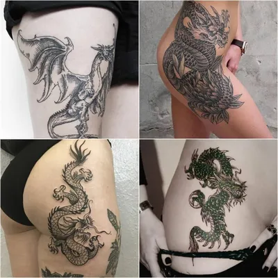 Фотография татуировки дракона на руке в макро: PNG