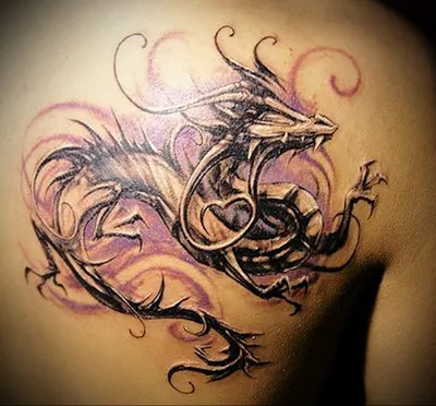 Фото татуировки дракона на руке в натуральных тонах: WebP