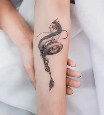 Картинка тату на руке дракон с эффектом глубины: JPG