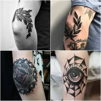 Фотография татуировки на сгибе руки с символами