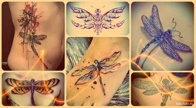 Фото татуировки стрекозы на руке: изображение в стиле макро
