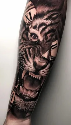 Изображение тату тигра на руке: оригинальный дизайн