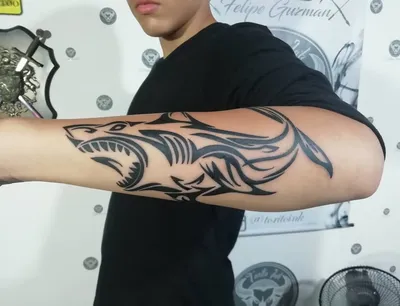 Изображение татуировки трайбл на руке для скачивания в PNG