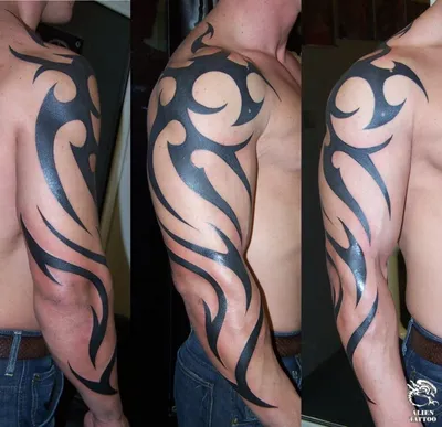Тату трайбл на руке: красивая картинка для использования в блоге о татуировках