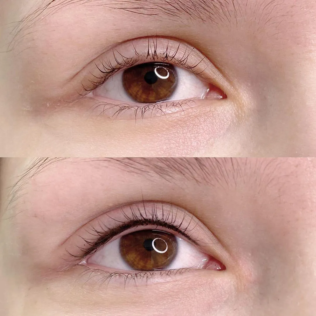 Как выглядит межресничный татуаж глаз фото до и после