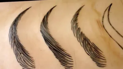Изображение татуажа бровей волосковым методом в формате PNG с прозрачным фоном