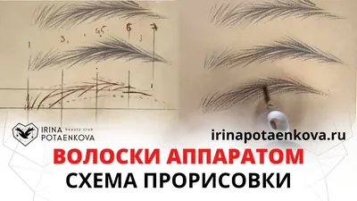 Фотография татуажа бровей волосковым методом с использованием косметики