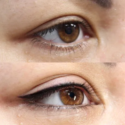 Татуаж глаз с растушевкой до и после фотографии