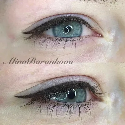 Фото татуажа глаз с растушевкой: перед и после