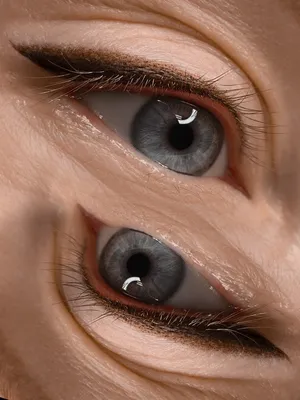 Фотография татуажа глаз с использованием белых оттенков