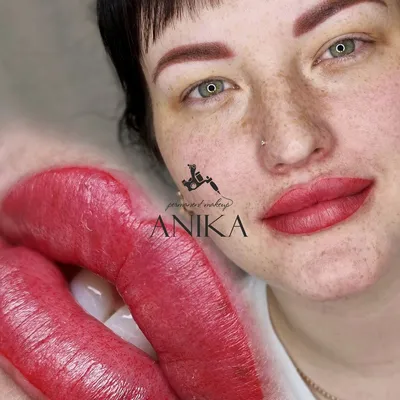 Акварельный татуаж губ: красивые фото