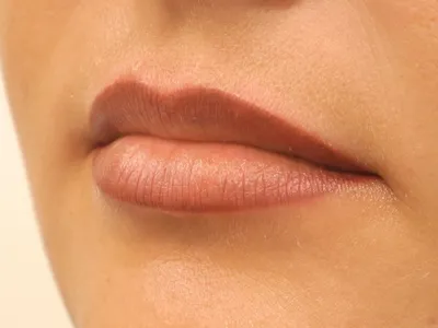 Татуаж губ бежевый: фото с использованием теней