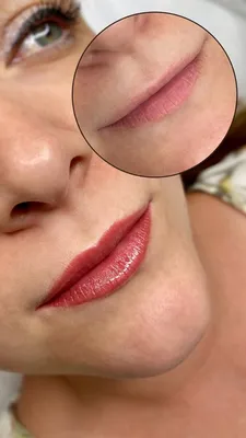 Татуаж губ контур с растушевкой на фото: эффект омбре